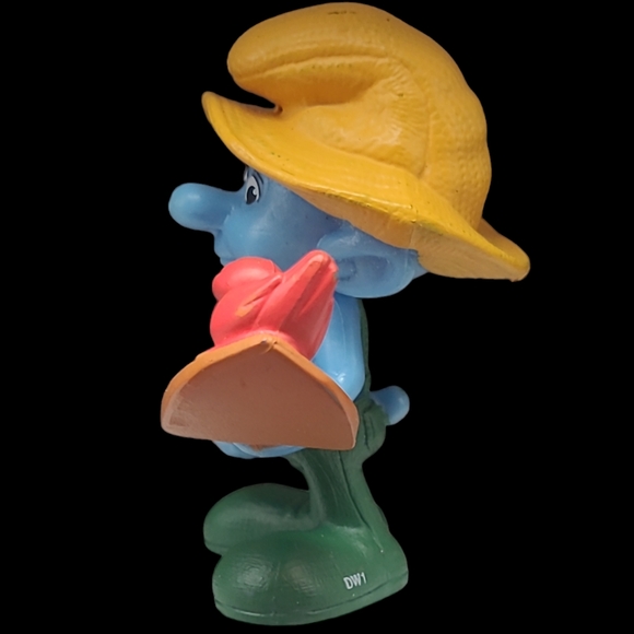 2011 MCDONALD'S HAPPY MEAL TOY "FARMER SMURF" - 3" - Picture 4 of 11